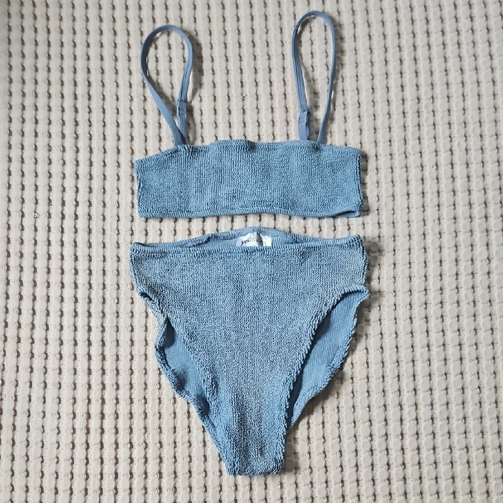 Youswim Poise Top High Waist Bottoms Set Powder Blue